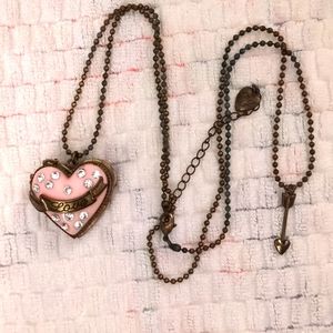 Betsey Johnson pink locket necklace